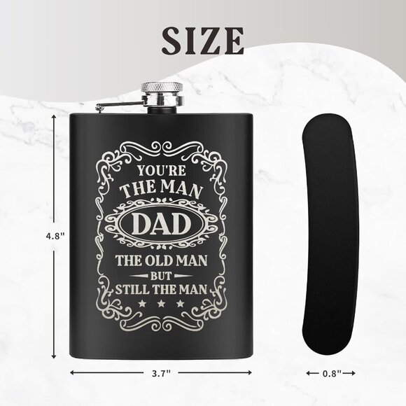 Stainless Steel Flask for Dad 🖤You're The Man - Picture 4 of 5